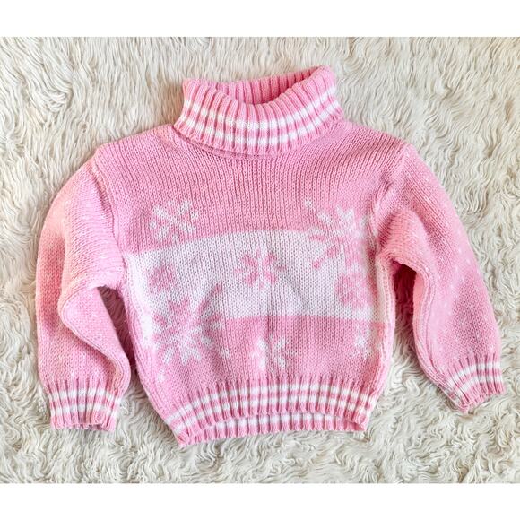 90’s Pink Snowflake Sweater 24 Months Christmas Holiday - Picture 1 of 8